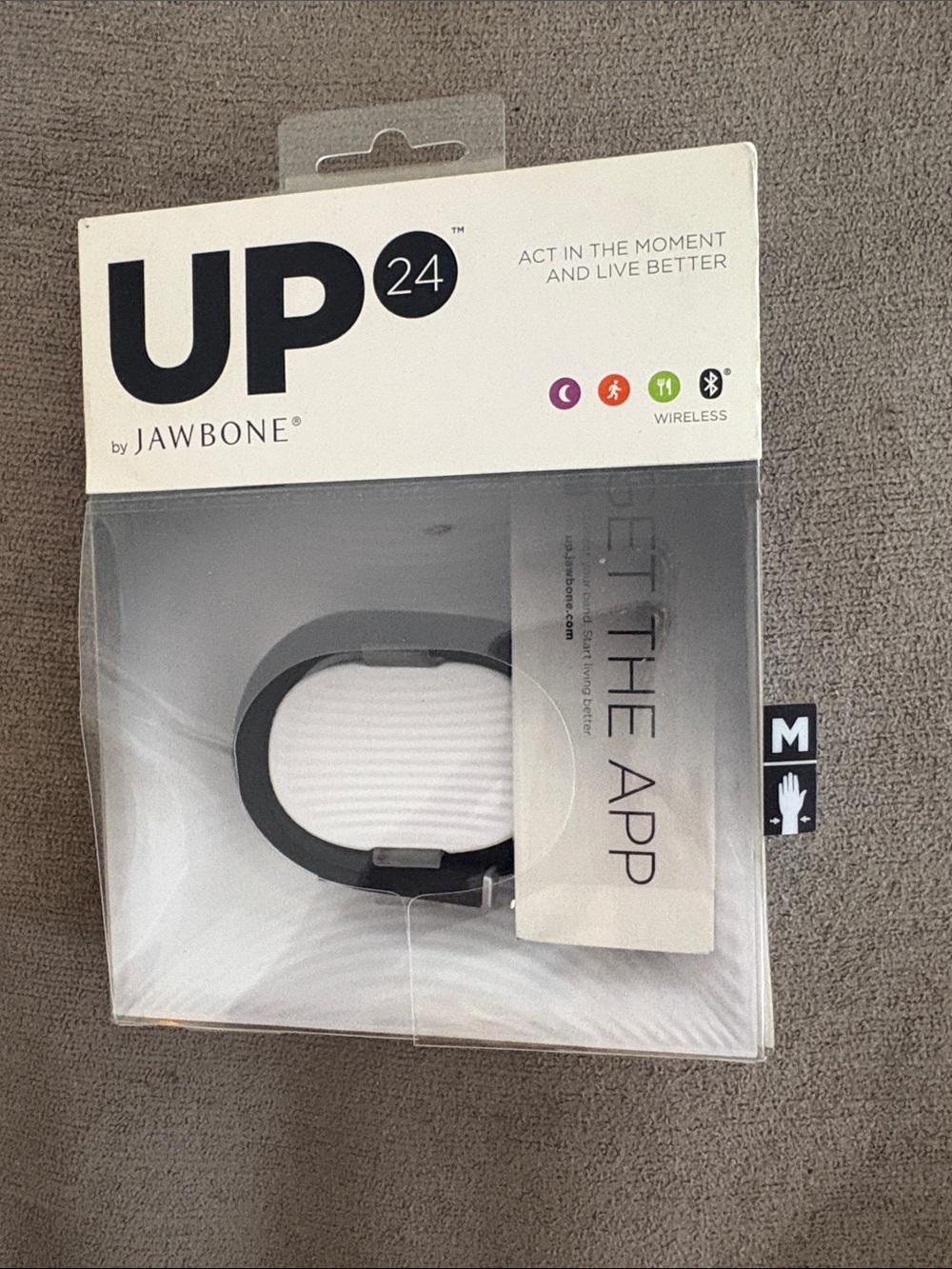 Jawbone UP24 Wireless Activity Tracker Wristband - Black (M)